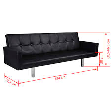 Schlafsofa Mit Armlehnen Schlafcouch Wohnzimmer Sofa Couch Sofabett Schwarz Weiss Ebay