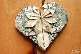 How To Fold A Dollar Into A Heart Money Origami Gifts Crafts