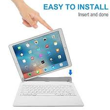 Ipad Pro 12 9 Keyboard Case Wireless Bluetooth Smart Cover Slim Wake Sleep White Raydem Keyboard Case Ipad Ipad Pro 12 9
