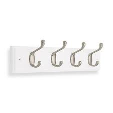 Wall Mount Double Hook Rail In White Bed Bath Beyond Hook Rack Liberty Hardware Coat And Hat Rack