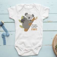 Not Now Im Hanging W My Mom Koala Baby Clothes Baby Bodysuit Custom Shirt For Babies Baby Onesie Idea Unisex Baby Clothing