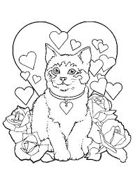 Kids N Fun Coloring Page Cats And Dogs Cats And Dogs Valentines Day Coloring Page Valentine Coloring Pages Valentine Coloring