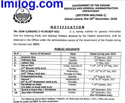 July 30, 2021 calendar date and day info with us & international holidays as well as count down. Punjab Public Holidays 2021 Govt Notification S Gad Issued