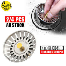 To repair kitchen sink strainer. 2 4x Stainless Steel Kitchen Sink Strainer Waste Plug Filter Drain Stopper Stock Ebay