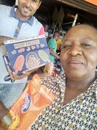 Free ice cream at Indian building material warehouse