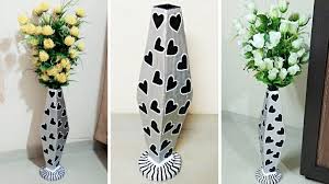 How To Make Handmade Big Flower Vase With Cardboard At Home Diy Flower Flower Vase Diy Diy Flowers Diy Vase