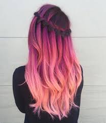 Pink Purple And Peach Ombre Hair Hair Styles Hair Color Cool Hair Color