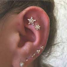 Flat Piercing Earings Piercings Unique Ear Piercings Cute Ear Piercings