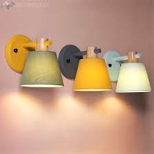 Nordic Minimalist Creative Color Macaron Wall Lamp Fabric Lampshade Light For Living Room Bedroom Bedsid Wall Lights Modern Wall Lights Wall Lights Living Room