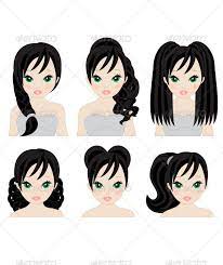Hairstyles Cartoon Hair Hair Clipart Long Black Hair