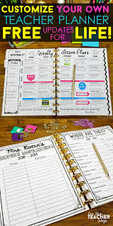 Editable Teacher Binder Print Digital Teacher Planner With Free Updates Teacher Planner Teacher Plan Books Teacher Binder Organization