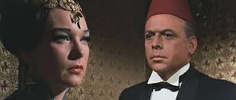 GAMBIT 1966 Shirley MacLaine, Michael Caine, Herbert Lom, John Abbott and  Roger C. Carmel