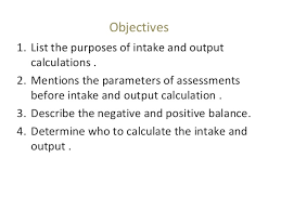 Intake Output Chart Guidelines