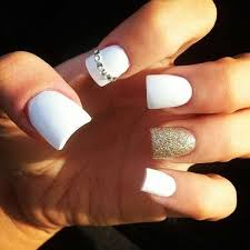 Top 50 cute acrylic nail designs that you must try! White Acrylic Nails With Gold Design Nail And Manicure Trends