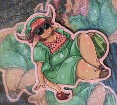 Body Positive Vinyl Stickers - Fat Positive - Curvy - OCS - Vinyl Stickers  - Fantasy - Cupid - Bat Girl - Watermelon Cow - Plus Size - Etsy