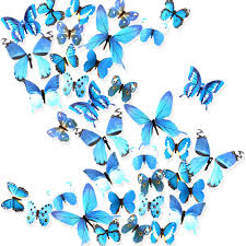 Buy Ewong Butterfly Wall Decals 36pcs 3d Butterflies Home Decor For Room Wall Sticker For Girls Room Kids Bedroom Bathroom Baby Nursery Decoration Blue Online In Indonesia B07p9xl8fb