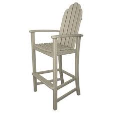 Polywood Add202sa Adirondack Dining Bar Height Chair In Sand Beige Made In Usa Transitional In 2020 Bar Height Chairs Casual Outdoor Furniture Iron Patio Furniture
