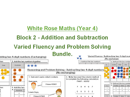 White Rose Maths Year 4 Addition And Subtraction Block 2 Varied Fluency And Problem Solving Practice Bundle Addition And Subtraction White Rose Maths Problem Solving