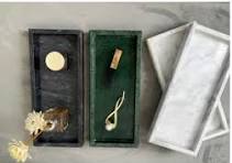 Bandeja de mármore para cosméticos, perfumes, bandeja de indução,  ornamentos de decoração de hotel