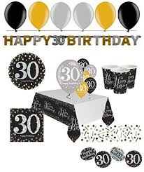 Feste Feiern Geburtstagsdeko Zum 30 Geburtstag I 47 Teile All In One Set Luftballons Becher Konfetti Gold Schwarz Si Deko 30 Geburtstag Luftballons Geburtstag