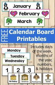 Free Calendar Board Printables Preschool Calendar Classroom Calendar Homeschool Calendar