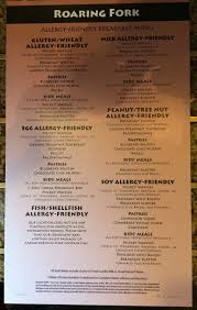 This Article Contains The Food Allergy Friendly Breakfast Menu For Roaring Fork Located At Disney S Wi Breakfast Menu Allergy Friendly Allergy Friendly Recipes