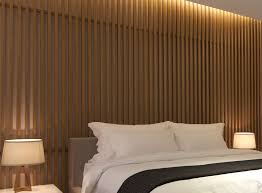 The question that naturally results from here is how could or should you use this material in your own home's interior design and decor? Bedroom Wall Design Idea Create A Wood Slat Accent Wall