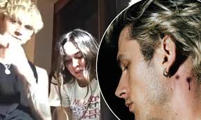 January 2016 saw machine gun kelly hitting the catwalk for the first time as model. Machine Gun Kelly Joined By Megan Fox And Co Star Lala Kent As He Gets Bullet Hole Neck Tats Daily Mail Online