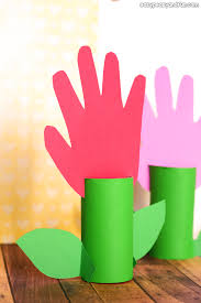 In less than 30 minutes your kids will have little wiggles and oggys of their own to play with. Paper Roll Handprint Flowers Mother S Day Craft Idea Easy Peasy And Fun