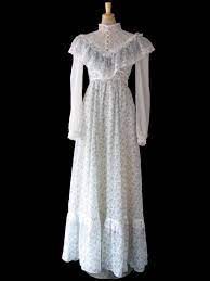 送料無料 70年代アメリカ製 gunne sax ホワイト x 水色 花柄 レース スタンドカラー ヴィンテージ マキシワンピース 15sp004 ガニーサックス ナイトドレス ワンピース マキシワンピース