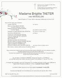 Fabriqué en france dans nos ateliers. Deces De Madame Brigitte Wendelski 08 05 18 Fr Be Annonce Necrologique 249998