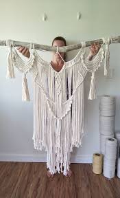 Macrame Wall Hanging Large Boho Decor Bohemian Fibre Art Modern Coastal Home Beach House Southwestern Style Minimalist Woven Yarn Tapestry Macrame Wall Hanging Large Macrame Wall Hanging Macrame Wall Art