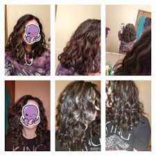 Gave Myself A Unicorn Cut Yesterday Top Row Is My Hair A Few Days Before And Bottom Row Is My Hair Washed And Styled After The Cut Curlyhair