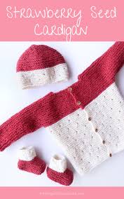 A pocket hidden in the grass is perfect for a little friend to ride along (bunny pattern included). Cute Free Baby Cardigan Knitting Pattern Strawberry Seed Baby Sweater