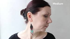 Long Turquoise Black Dark Red Silver Fringe Beaded Earrings, Small Native  American Style Chandelier Geometric Ombre Dangle Statement Earring