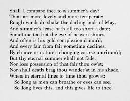 Sonnet Xviii William Shakespeare Romantic Poems Shakespeare Sonnets Words