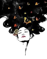 Beauty And Mind Circle Art Vintage Illustration Art Watercolor Illustration