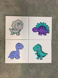 T rex tattoo doodle tattoo dinosaur drawing cartoon dinosaur sketch tattoo design tattoos for kids sister tattoos mini tattoos funky. Diy Baby Dinosaur Nursery Acrylic Paintings To See These 4 Paintings In The Making Click Baby Dinosaur Nursery Dinosaur Nursery Acrylic Painting Inspiration