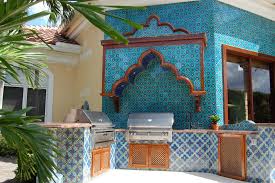 Madrid white 9x10 hexagon matte porcelain tile $43.71 / box. Mediterranean Outdoor Kitchen With Blue Spanish Tiles Hgtv