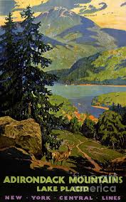 Adirondack Mountains Lake Placid Vintage Poster Restored Jigsaw Puzzle by  Vintage Treasure