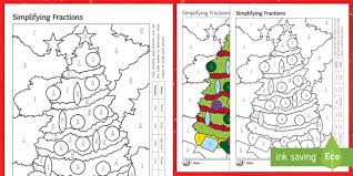 Here you will find a wide range of free printable xmas math challenges that will enrich your many of the challenges and sheets are similar but have much easier numbers and are at a more basic level. Maths Christmas Simplifying Fractions Colour By Number