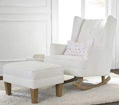 Luxo brandt 2 in 1 convertible armchair. Modern Tufted Wingback Convertible Rocking Chair Ottoman Pottery Barn Kids