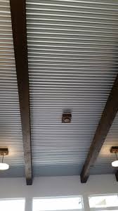 Corrugated Tin Ceiling With Beams Tin Ceiling Corrugated Tin Ceiling Corrugated Metal Wall