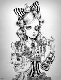 Alice In Wonderland Black And White Tattoos Image Result For Alice In Wonderland Black White Tattoo Wonderland Tattoo Alice In Wonderland Steampunk Alice In Wonderland