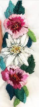 Ignacia Jullian Beautiful Hand Embroidered Flowers Florals Bordado Arts And Crafts Diy Hand Embroidered Flowers Creative Embroidery Embroidery Craft