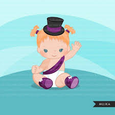 New Year Baby Clipart Glitter Silver Purple Celebration Etsy New Year Illustration Scrapbooking Set Clip Art