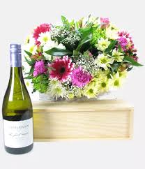 Where our designs include a sundry item like a vase or basket it may not always be possible to. White Wine And Flowers Next Day Delivery Uk Sparkling Direct