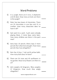 Out of 8797 children of town, 6989 go to school. Addition And Subtraction Word Problems Worksheets For Kindergarten And Grade 1 Story Sums Story Problems Megaworkbook