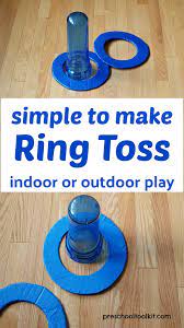 Learn how to make a simple diy ring toss game with step by step tutorial, printable instructions, and video. Easy To Make Rings For Family Ring Toss Game Preschool Toolkit