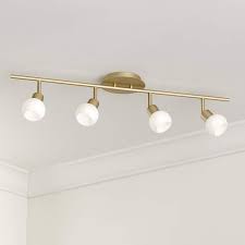 Pro Track Globe Brass 4 Light Led Plug In Track Fixture 67k76 Lamps Plus